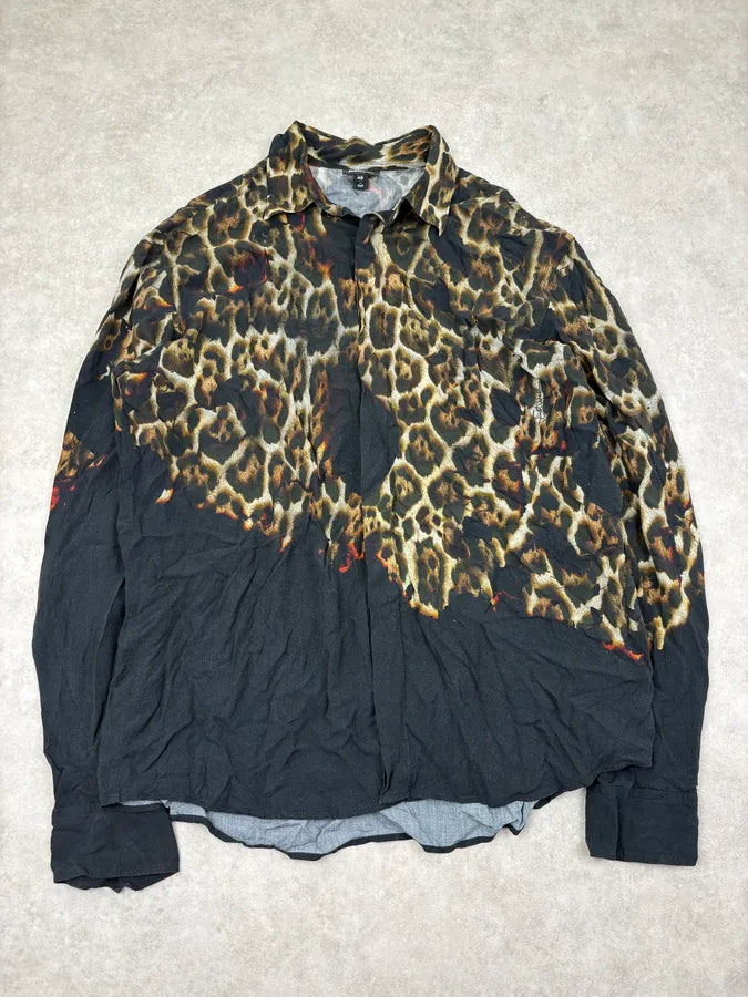 2010s Cavalli Black Leopard Fire Magma Shirt jOQjvOz 0