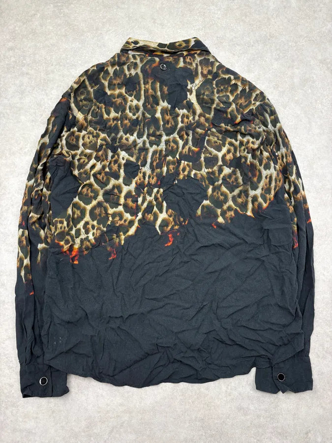 2010s Cavalli Black Leopard Fire Magma Shirt jOQjvOz 5