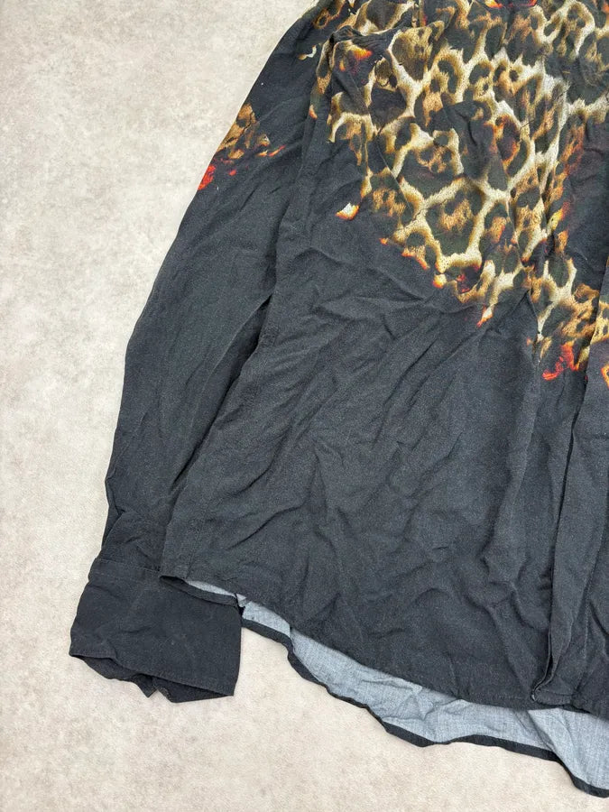 2010s Cavalli Black Leopard Fire Magma Shirt jOQjvOz 7