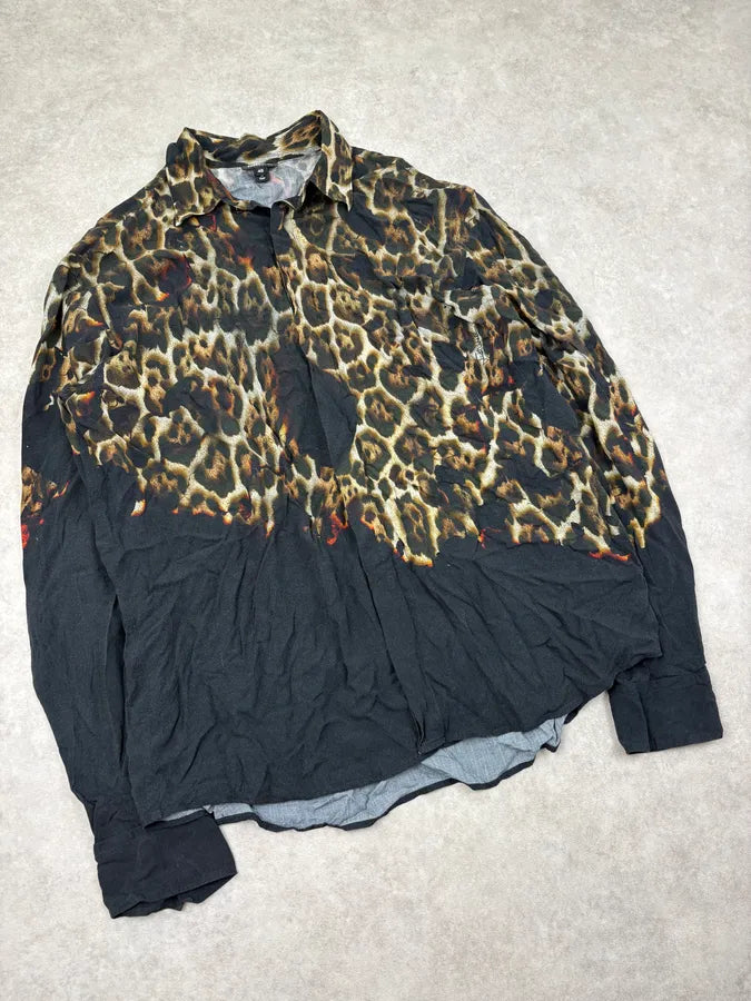 2010s Cavalli Black Leopard Fire Magma Shirt jOQjvOz 3