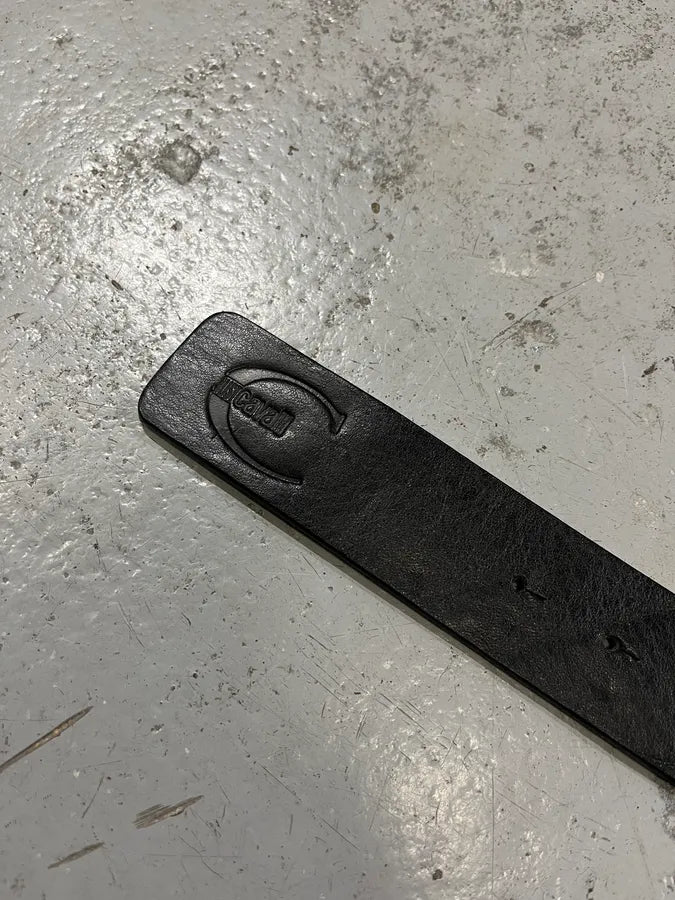 2010s Cavalli Black Ornament Flower Buckle Leather Belt SzATlql 5