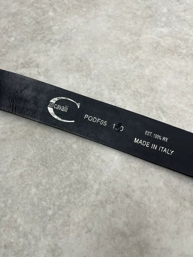 2010s Cavalli Black Python Effect Leather Belt CVYRIfn 6