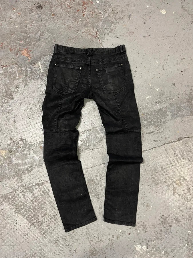 AW2018 Cavalli Black Rock Biker Denim Jeans ZSfCSaX 4