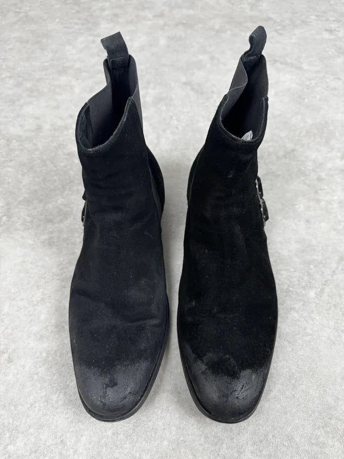 2010s Cavalli Black Suede Leather Boots SDoVJqT 4