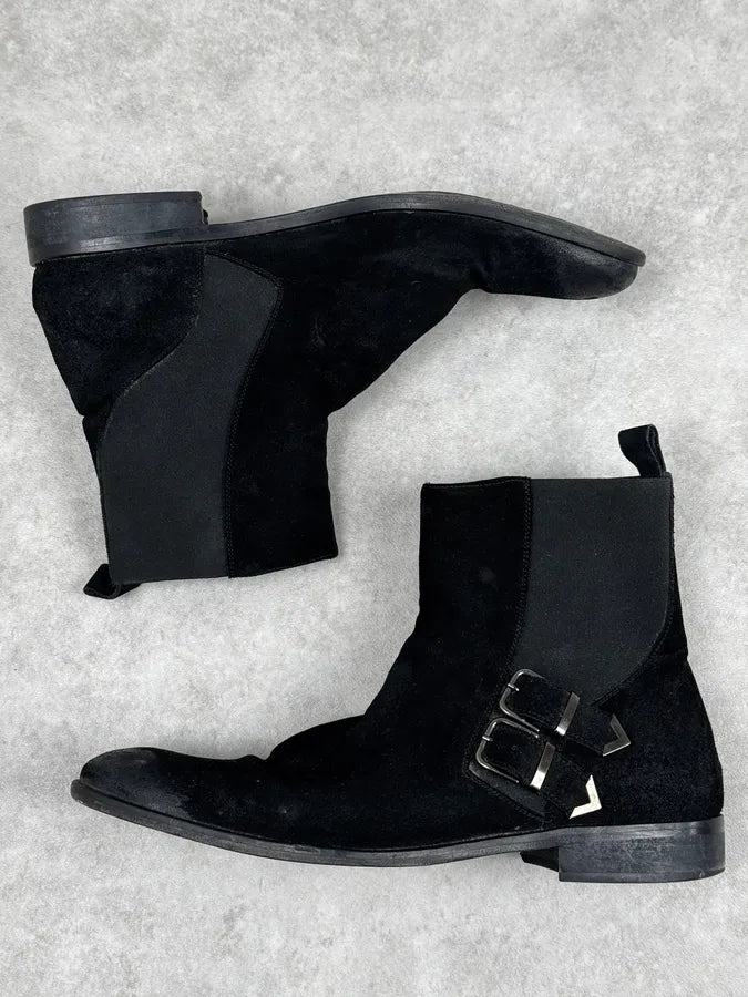 2010s Cavalli Black Suede Leather Boots SDoVJqT 1