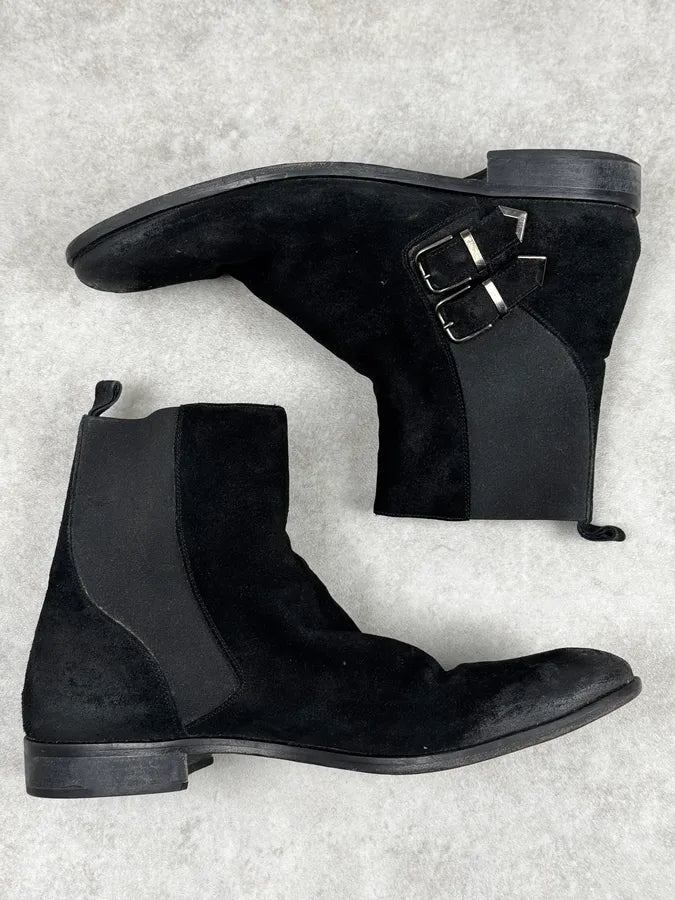 2010s Cavalli Black Suede Leather Boots SDoVJqT 2