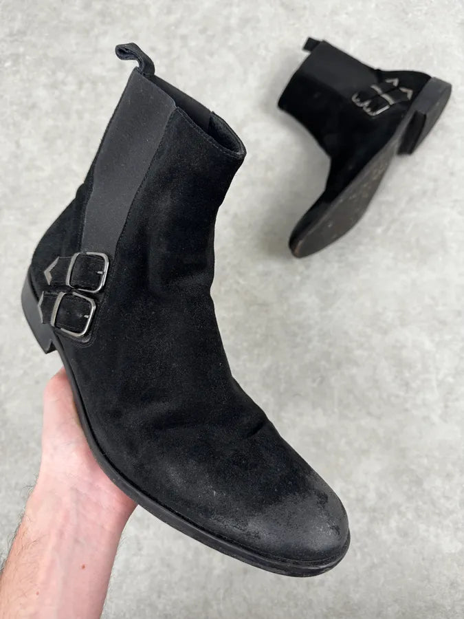 2010s Cavalli Black Suede Leather Boots SDoVJqT 0