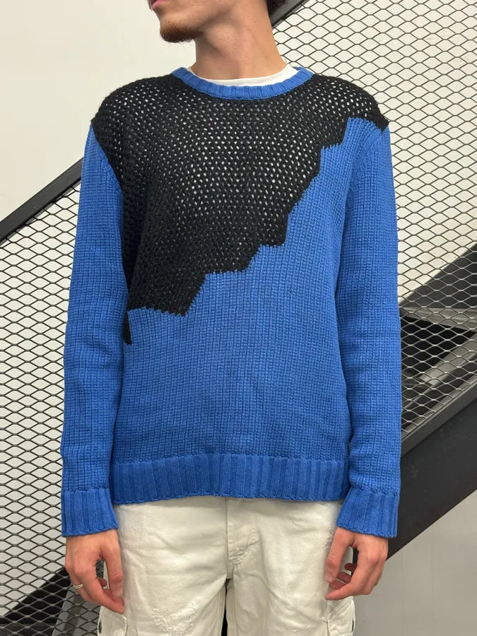 2010s Cavalli Blue & Black Contemporary Sweater jSFGJkQ 1