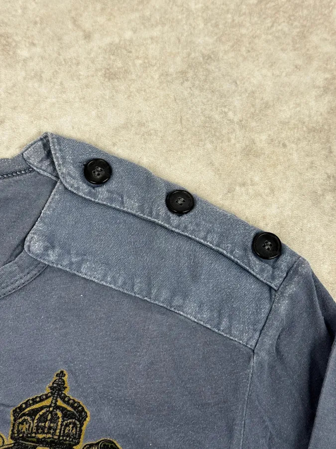 2010s Cavalli Blue Royal Military Ornament Longsleeve qBYQzuG 6