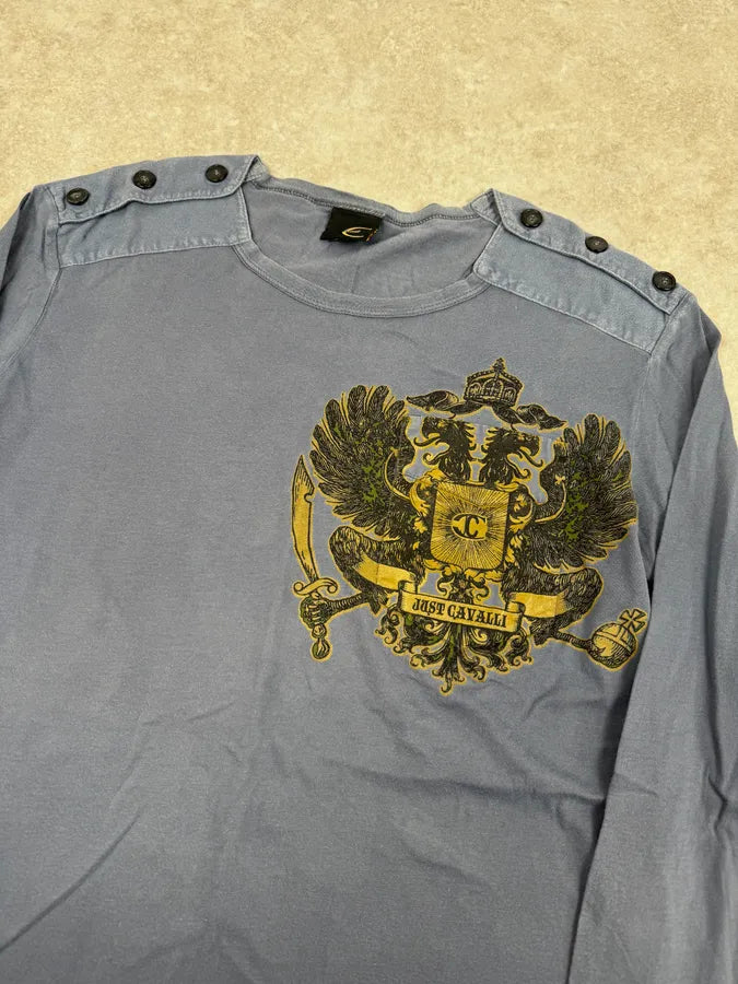 2010s Cavalli Blue Royal Military Ornament Longsleeve qBYQzuG 4