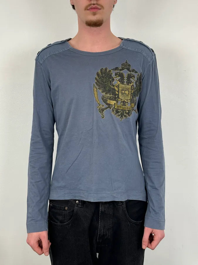 2010s Cavalli Blue Royal Military Ornament Longsleeve qBYQzuG 1