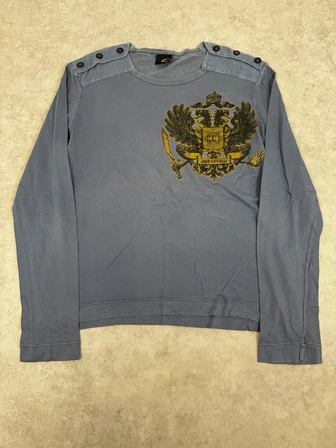 2010s Cavalli Blue Royal Military Ornament Longsleeve qBYQzuG 0