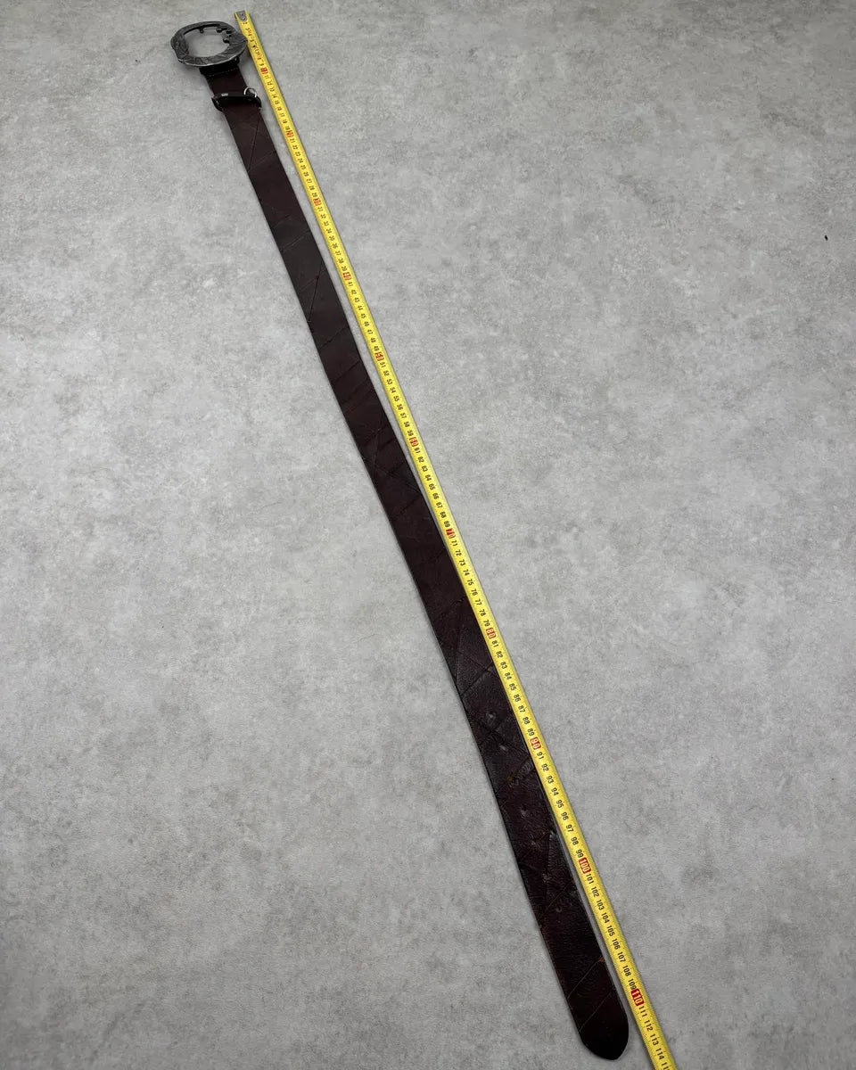 2010s Cavalli Brown Leather Tiger Buckle Belt hloWQPS 7