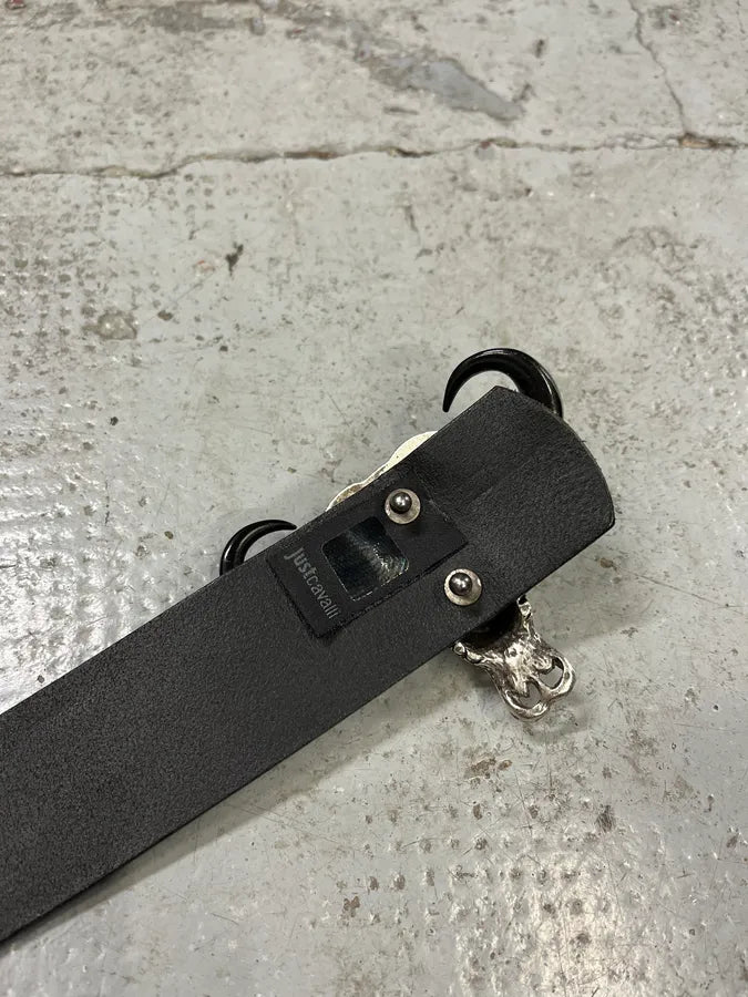 2010s Cavalli Bull Skull Buckle Leather Belt RgcWIlS 6