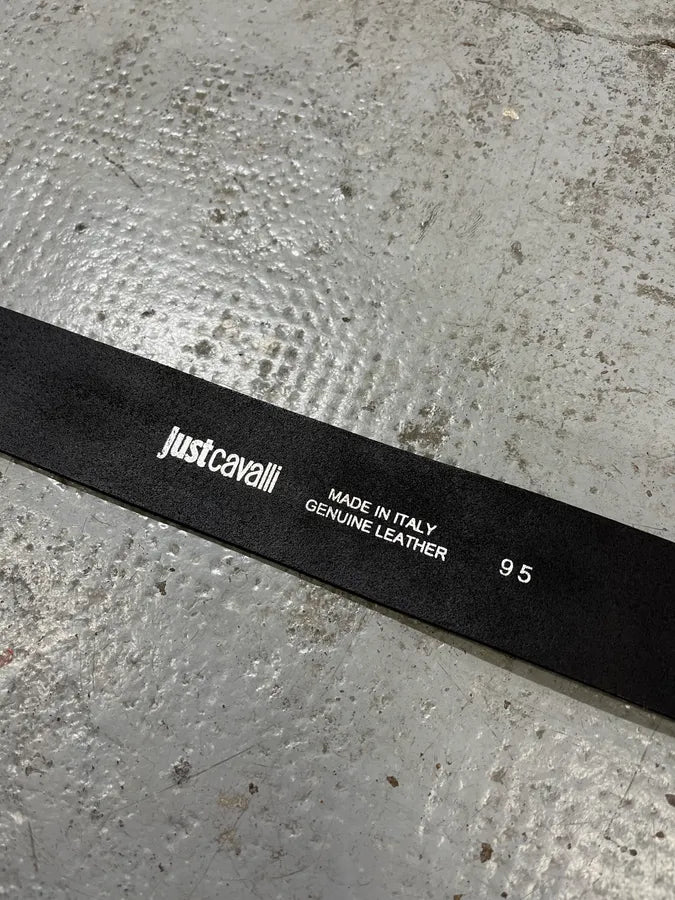 2010s Cavalli Bull Skull Buckle Leather Belt RgcWIlS 7