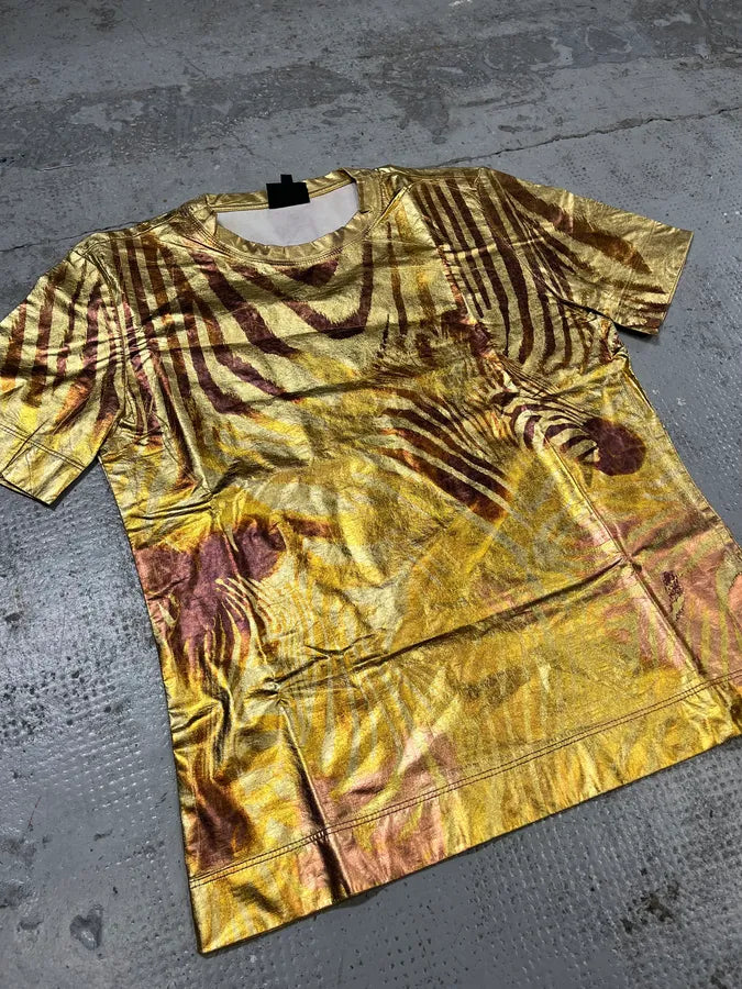 2010s Cavalli Gold Cotton Zebra Print T-Shirt  DgCSlfT 3