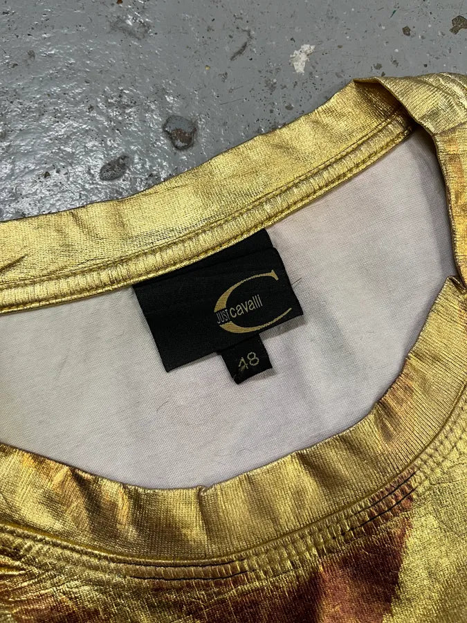 2010s Cavalli Gold Cotton Zebra Print T-Shirt  DgCSlfT 7