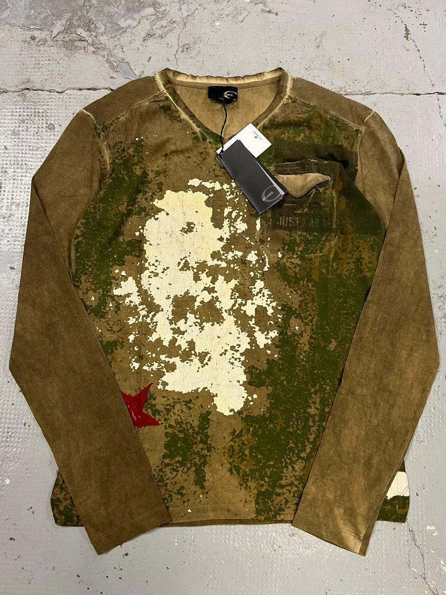 2010s Cavalli Green Military Longsleeves  OLyRRYi 0