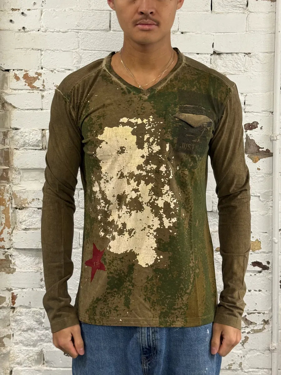 2010s Cavalli Green Military Longsleeves  OLyRRYi 1