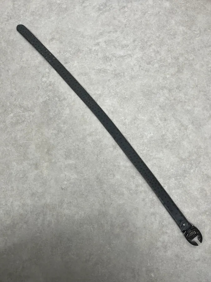 2010s Cavalli Grey Ostrich Effect Leather Belt GRchgdE 5