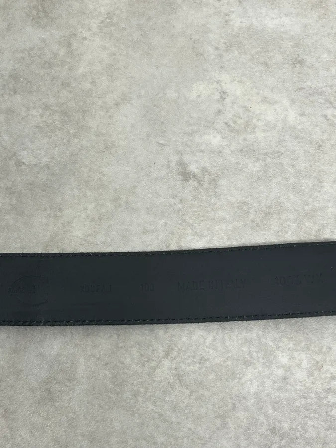 2010s Cavalli Grey Ostrich Effect Leather Belt GRchgdE 6