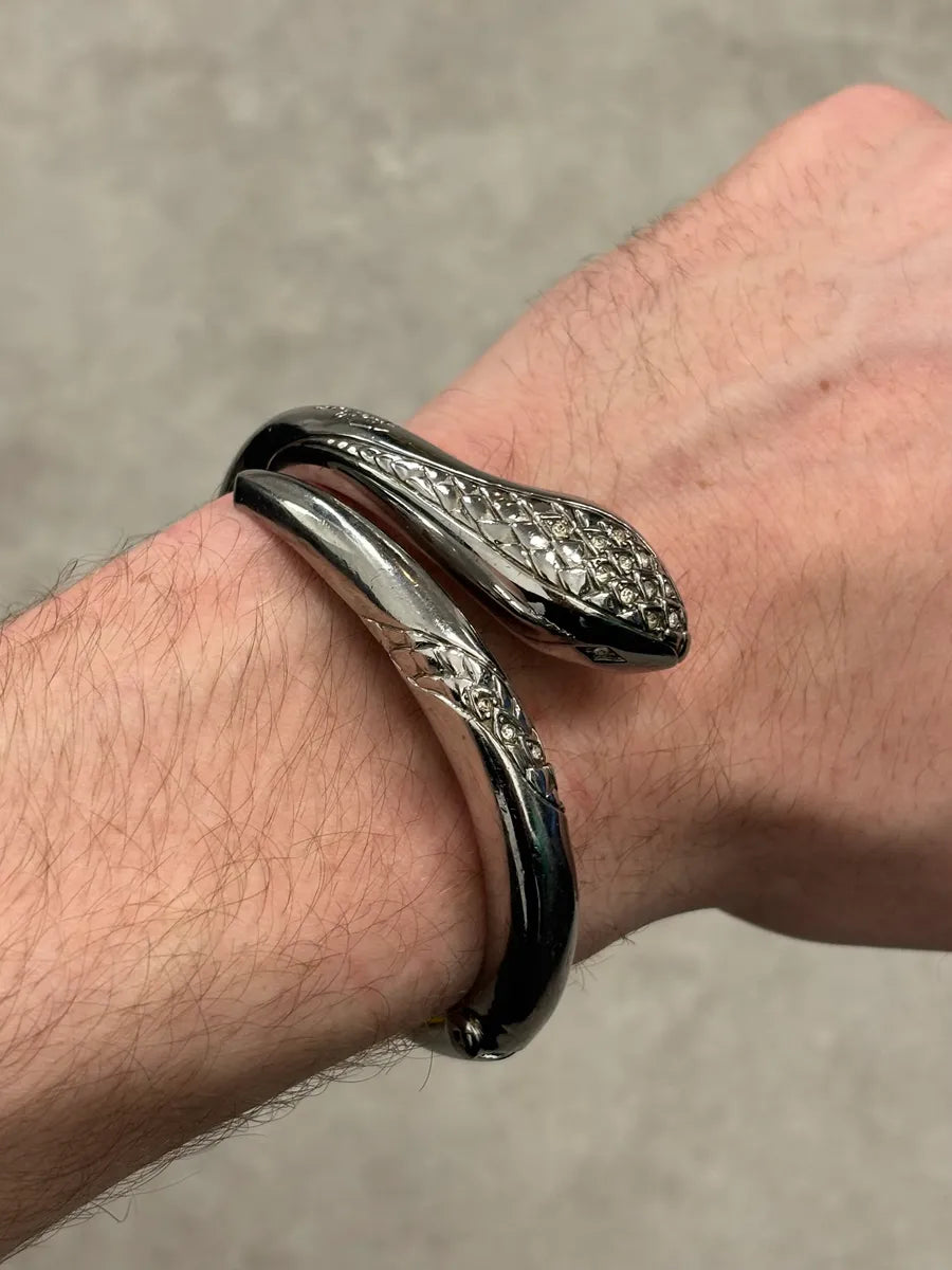 2010s Cavalli Grey Snake Bracelet with Swarovski EDOERQw 1