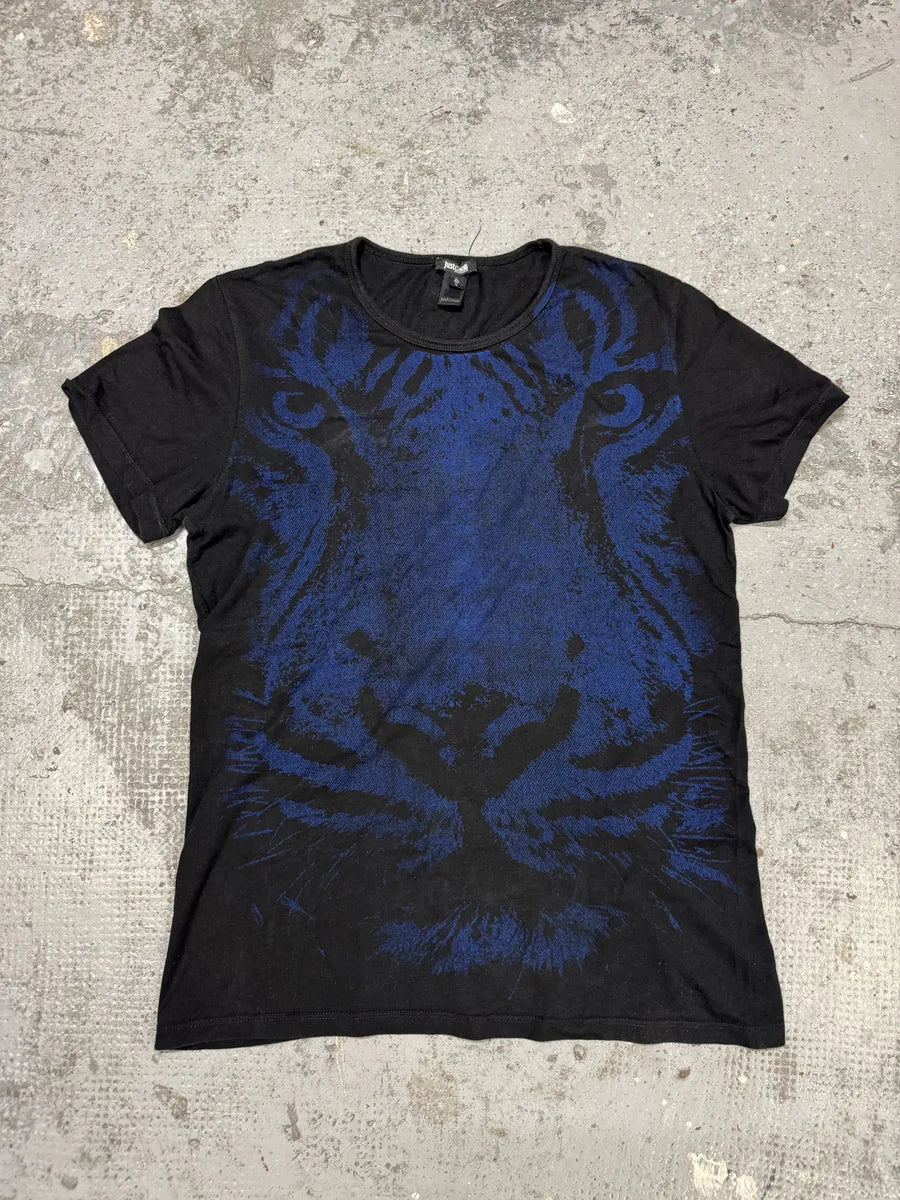 2010s Cavalli Navy Tiger Black T-Shirt nNIXoXi 0