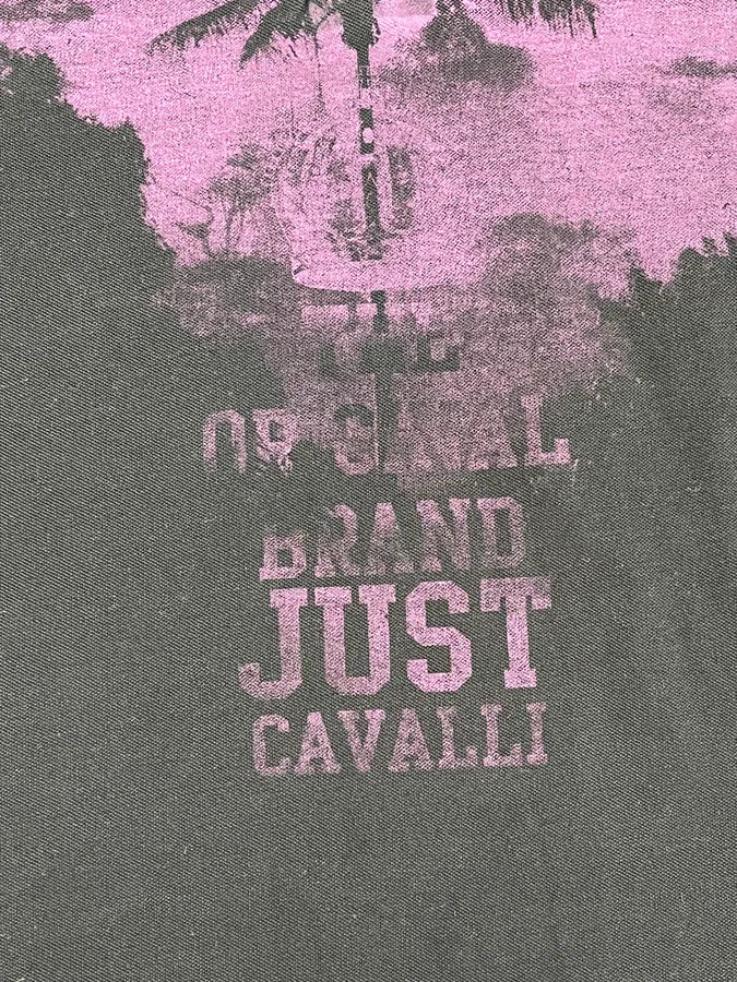 2010s Cavalli Pink & Black Palm Trees Beach Polo HWbqMLe 7
