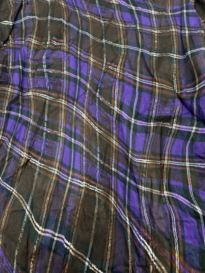 2010s Cavalli Purple Burnt Distortion Effect Checkered Shirt IqIobGr 7