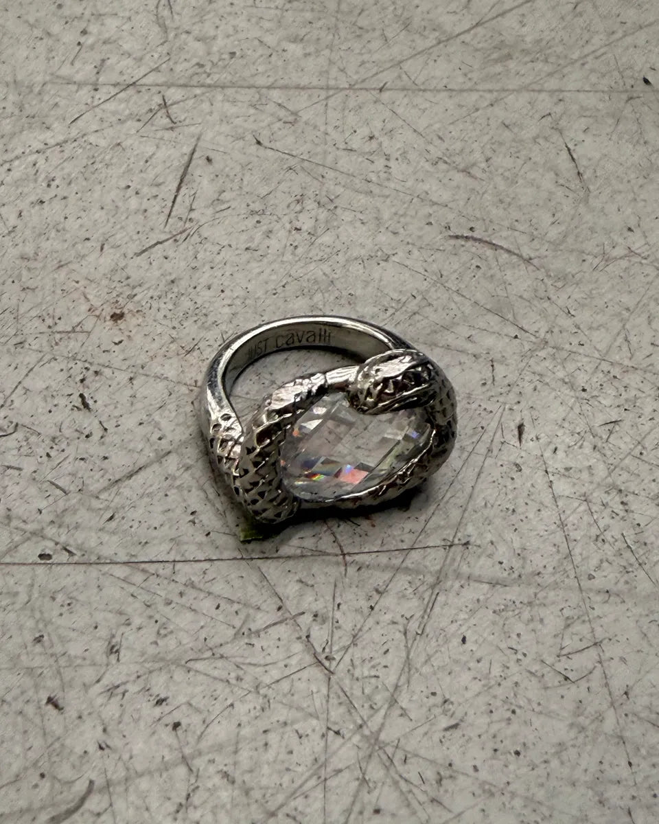 2010s Cavalli Silver Grey Steel Snake Statement Ring mdzYlVk 3
