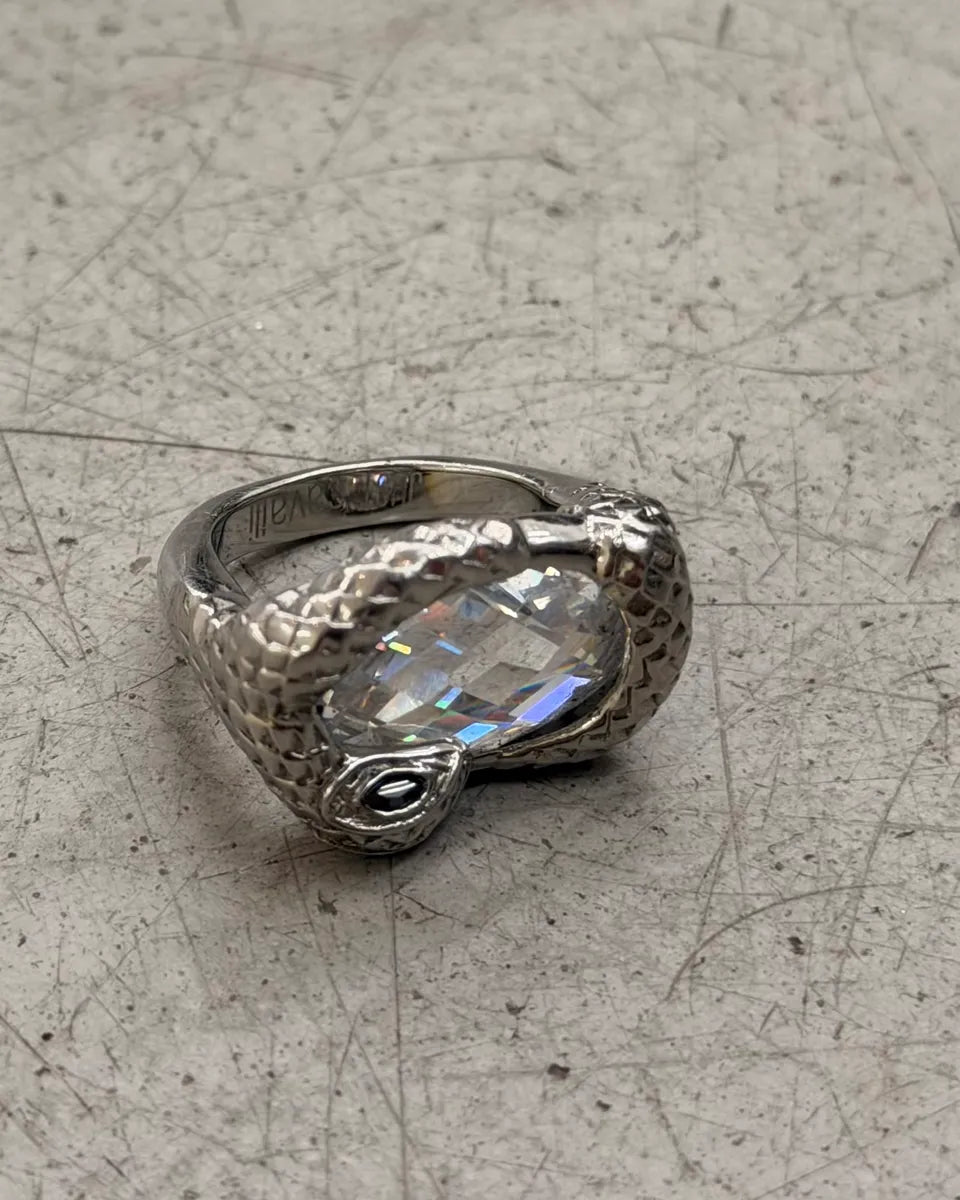 2010s Cavalli Silver Grey Steel Snake Statement Ring mdzYlVk 5