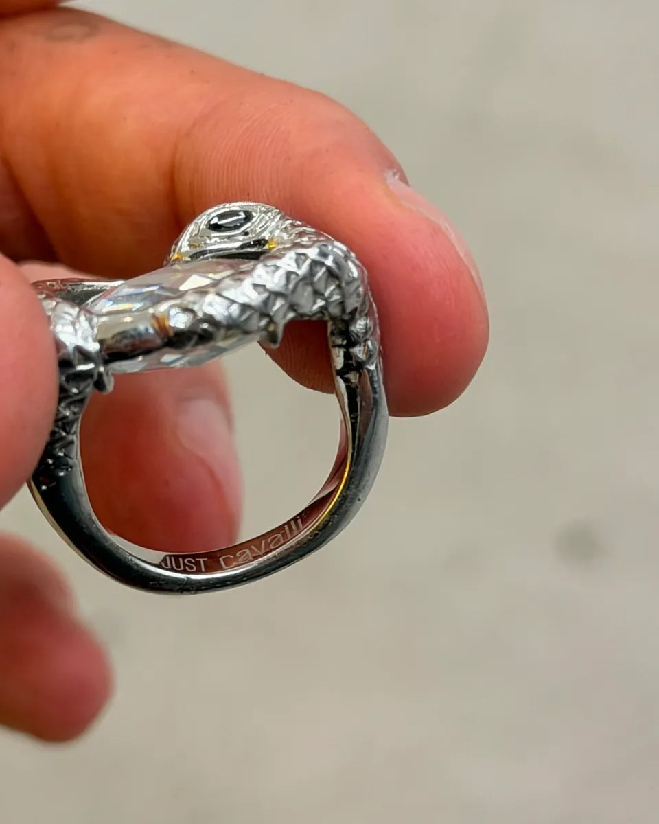 2010s Cavalli Silver Grey Steel Snake Statement Ring mdzYlVk 6