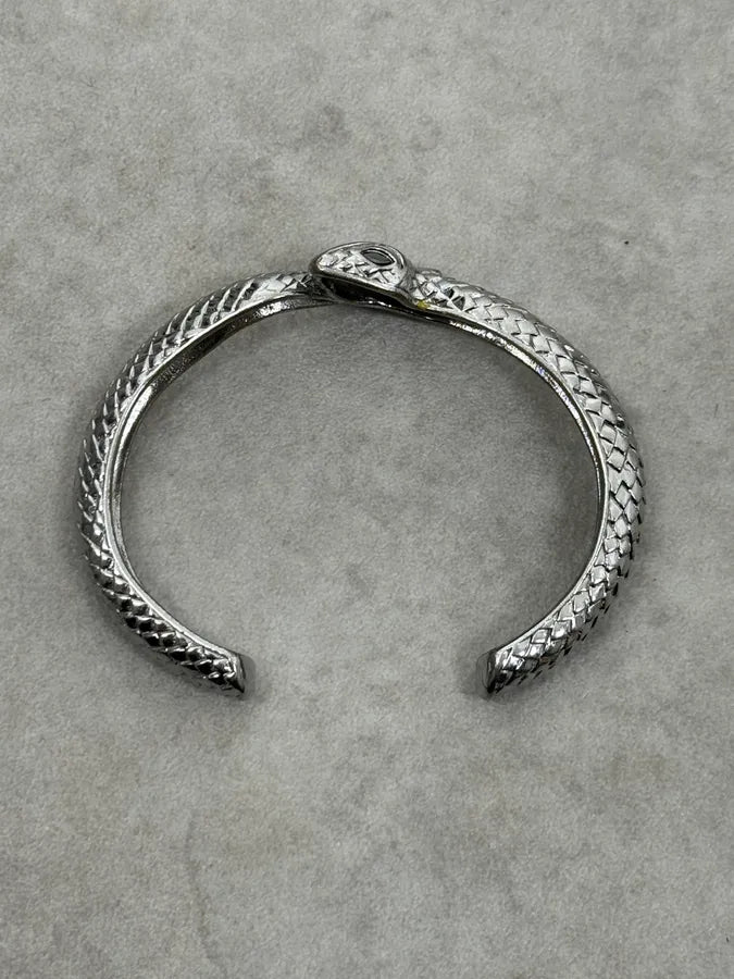 2010s Cavalli Steel Snake Grey Bracelet pGOVPJJ 0