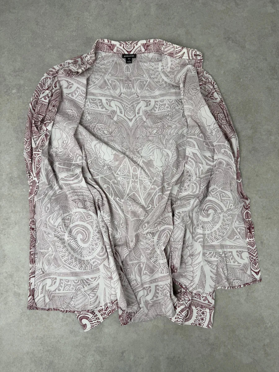 2010s Cavalli White & Red Abstract Presley Shirt VKKzGTS 6