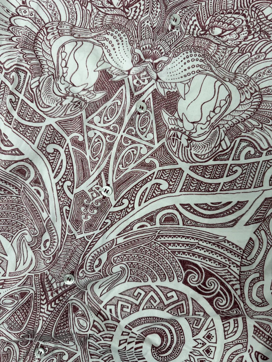 2010s Cavalli White & Red Abstract Presley Shirt VKKzGTS 7