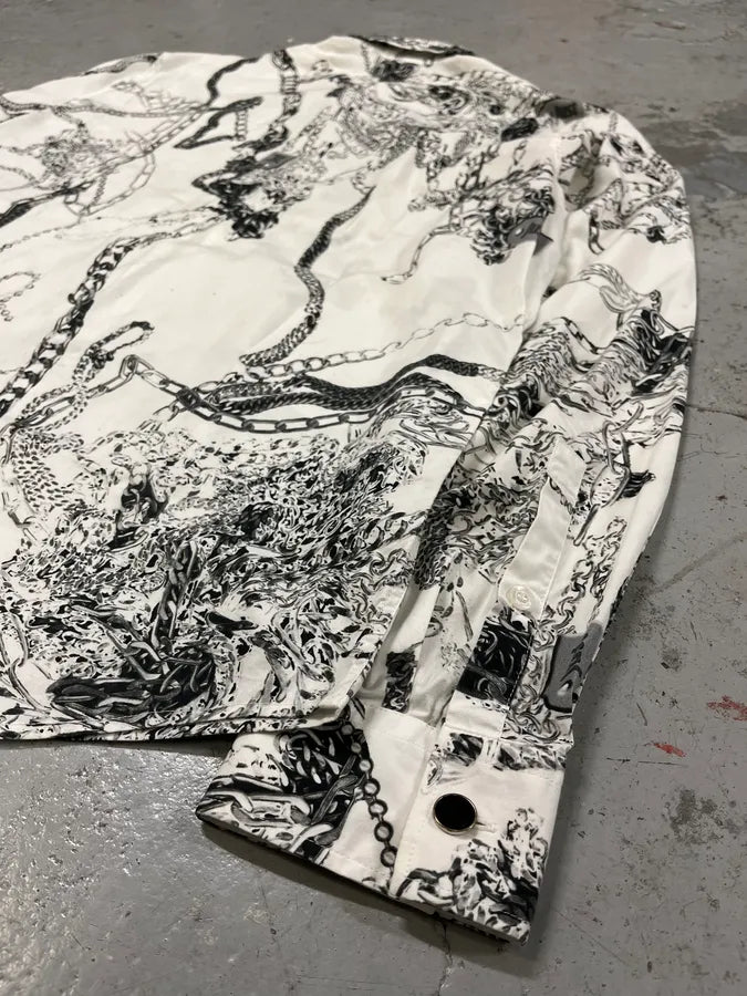 2010s Cavalli White Chain Linked Mafia Shirt MQzWlTk 7