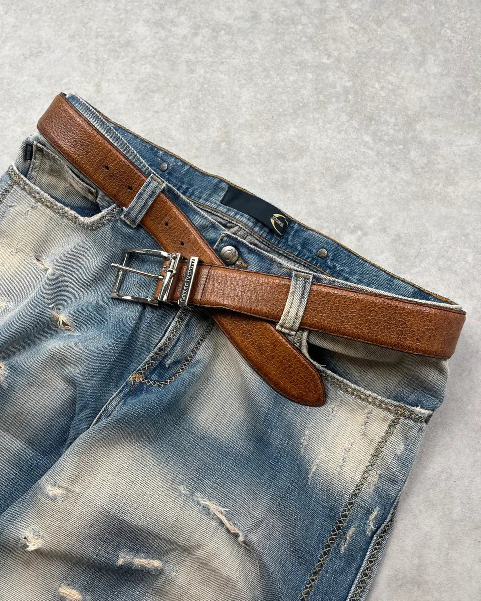 2010s Cesare Paciotti Brown Dagger Leather Belt cKbPCqJ 1