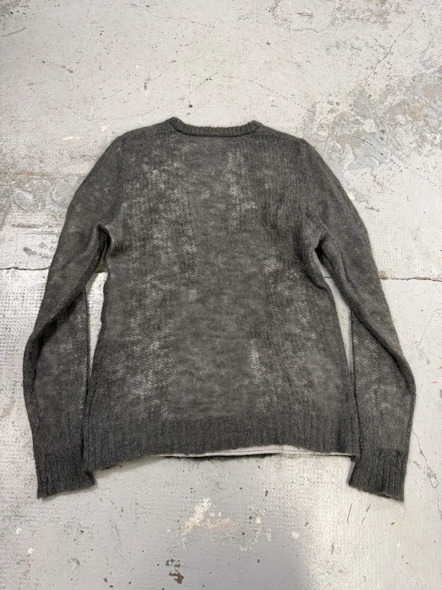 2010s Daniele Alessandrini Grey Layered Distressed Sweater cNzVLwW 4
