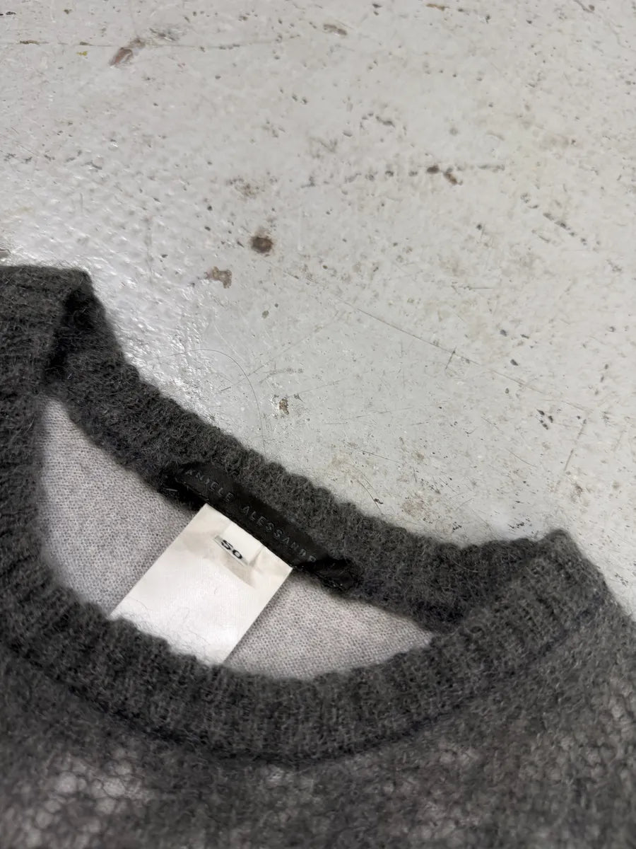 2010s Daniele Alessandrini Grey Layered Distressed Sweater cNzVLwW 8