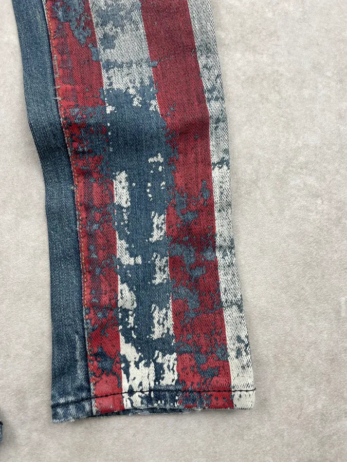 2010s Ralph Lauren Blue Denim American Flag Distressed Jeans scCbhTJ 5