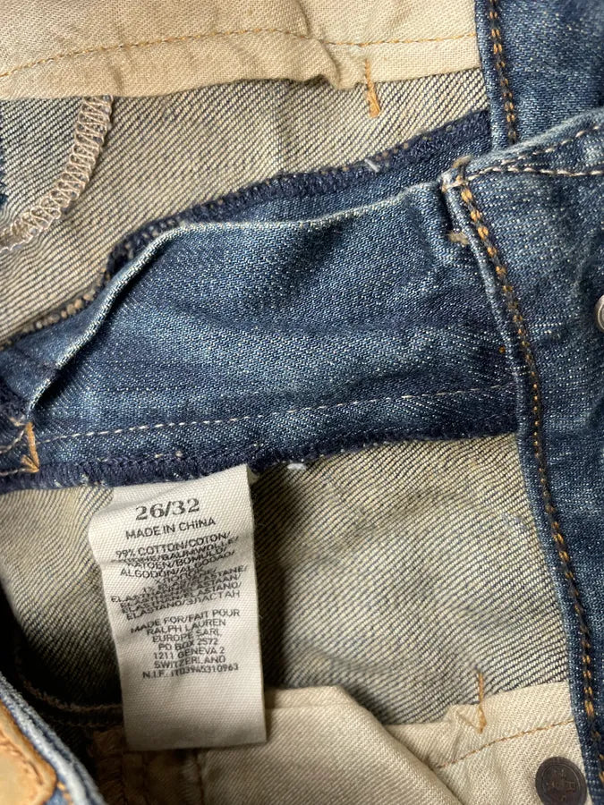 2010s Ralph Lauren Blue Denim American Flag Distressed Jeans scCbhTJ 7