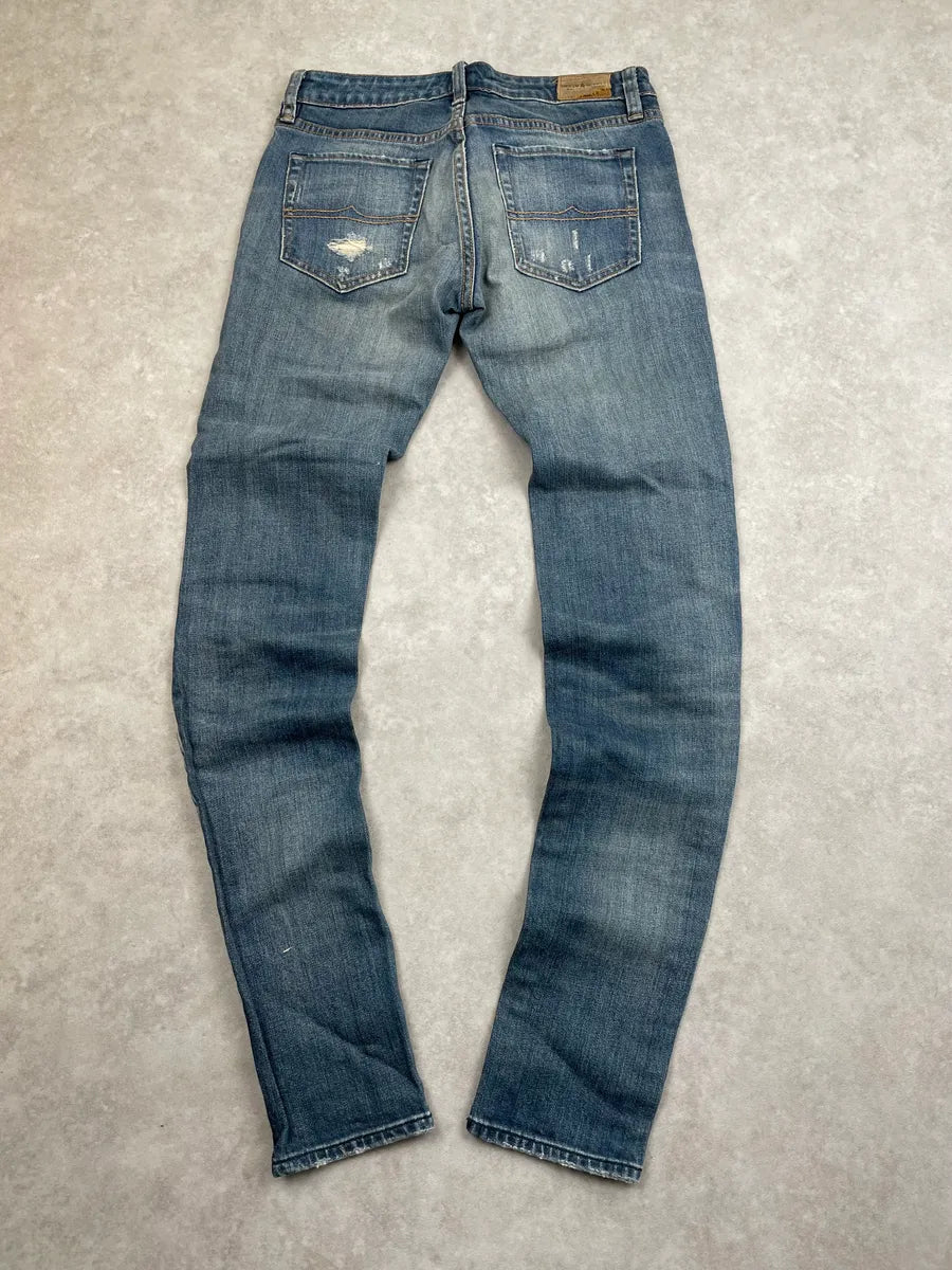 2010s Ralph Lauren Blue Denim American Flag Distressed Jeans scCbhTJ 2
