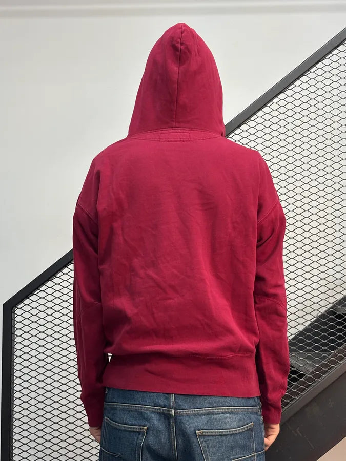2010s Ralph Lauren Bordeaux American Flag Patch Hoodie oOiucuE 2