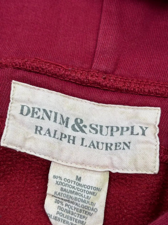 2010s Ralph Lauren Bordeaux American Flag Patch Hoodie oOiucuE 7