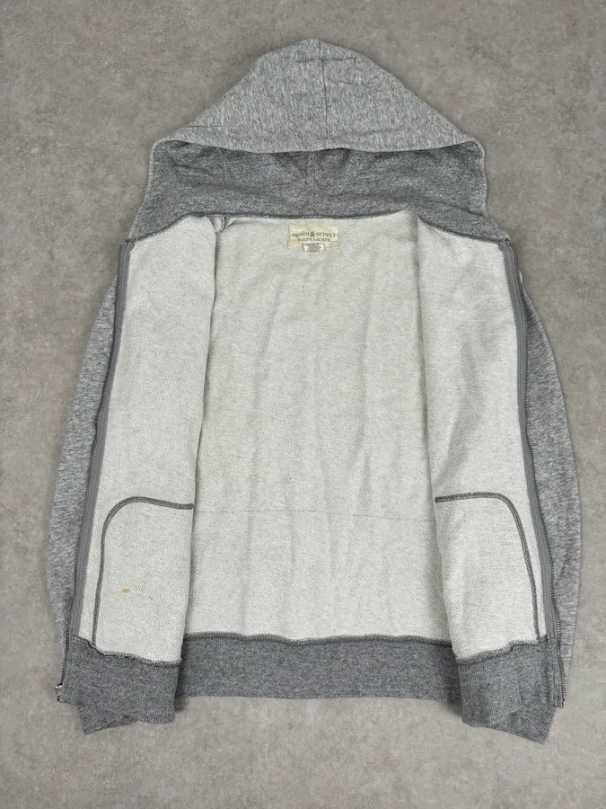 2010s Denim & Supply Ralph Lauren Grey American Flag Zip-up Hoodie bdCQJpR 7