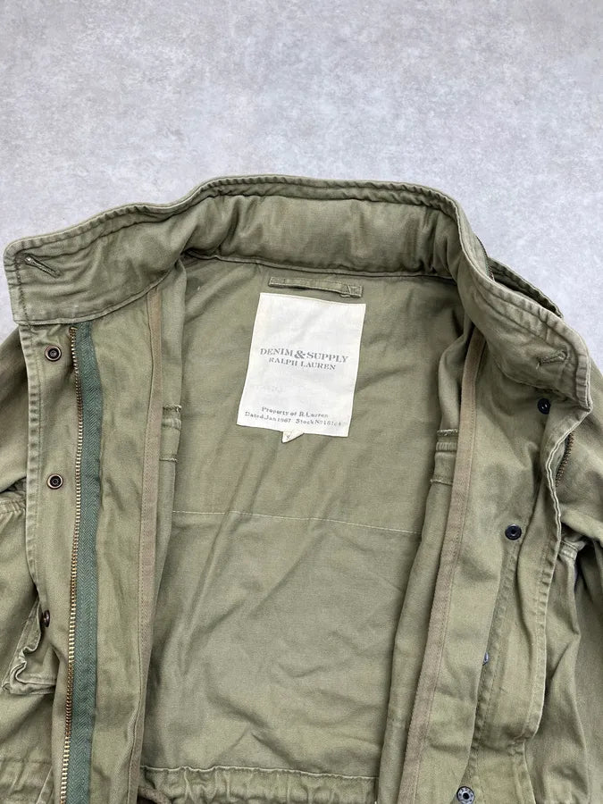 2010s Ralph Lauren Khaki USA Flag Cargo Military Jacket xWsTCQt 7