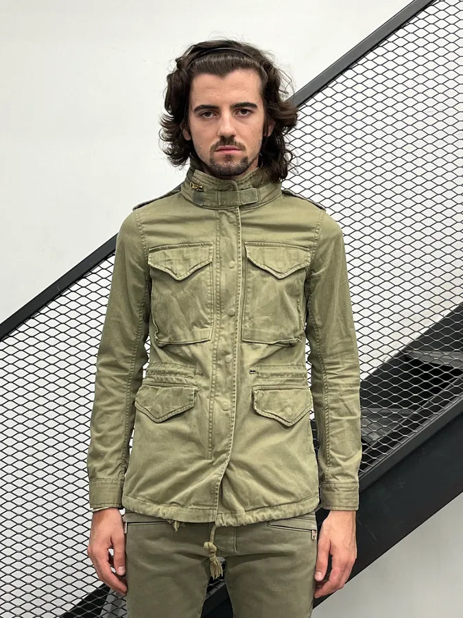 2010s Ralph Lauren Khaki USA Flag Cargo Military Jacket xWsTCQt 1