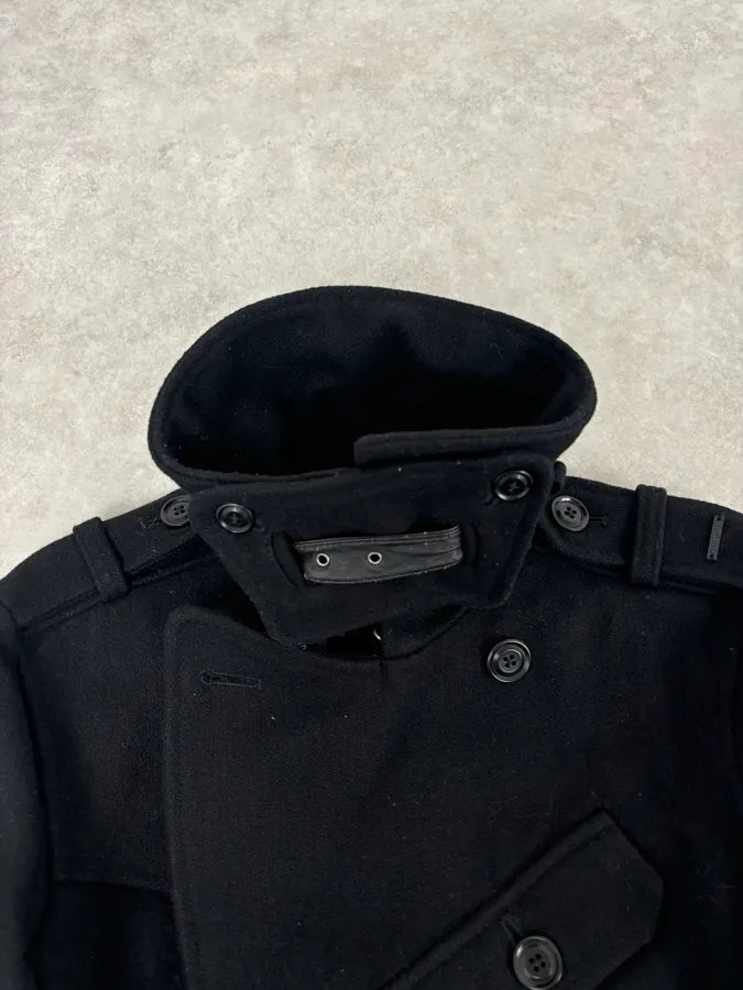 2010s Diesel Black Buttoned Officer Wool Peacoat oGPIPdG 8