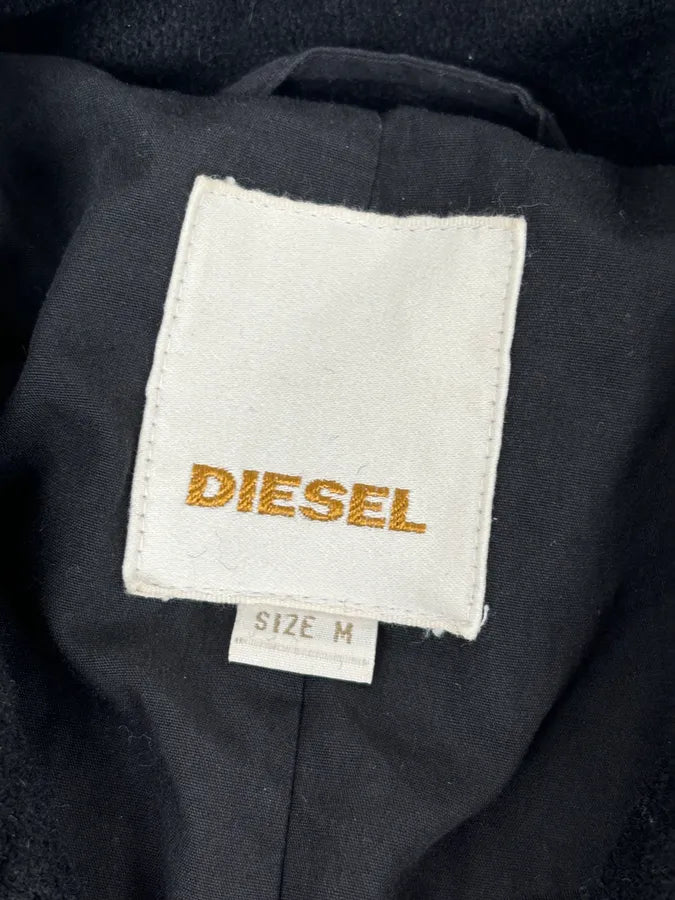 2010s Diesel Black Buttoned Officer Wool Peacoat oGPIPdG 10