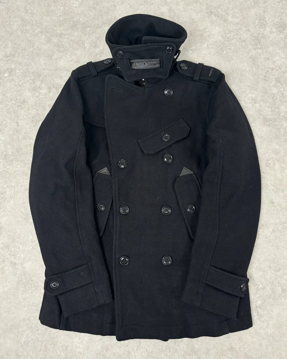 2010s Diesel Black Buttoned Officer Wool Peacoat oGPIPdG 7
